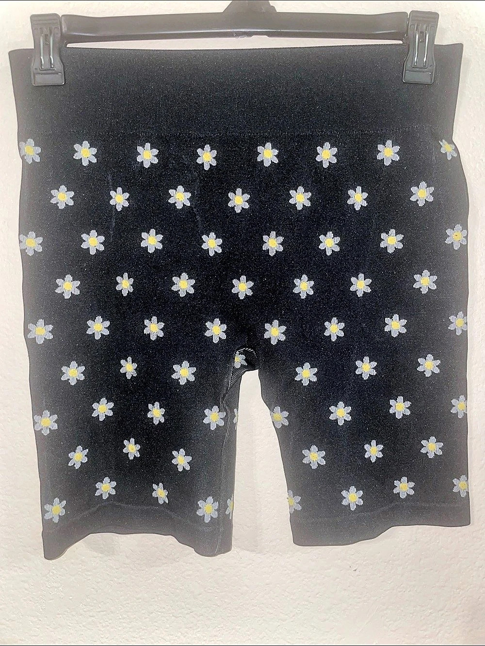Floral Bike Shorts in Black, yellow & White Like New
